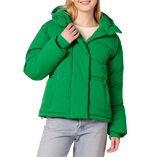 Amazon Essentials Women's Short Waisted Puffer Jacket (Available in Plus Size), Green, Medium