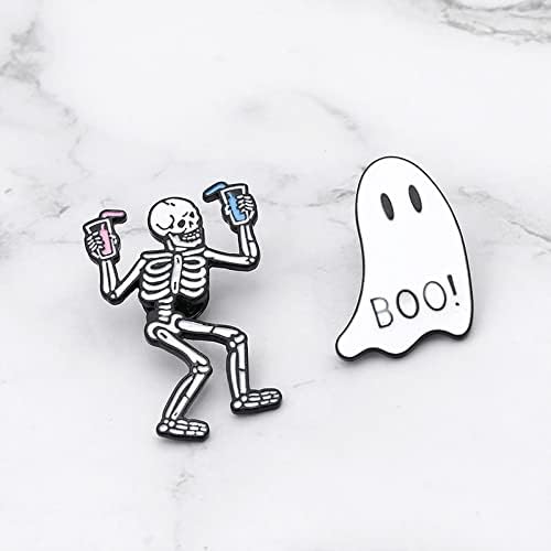 Cartoon Retro Brooch, Halloween Skull Badge Corsage Costume Ornament