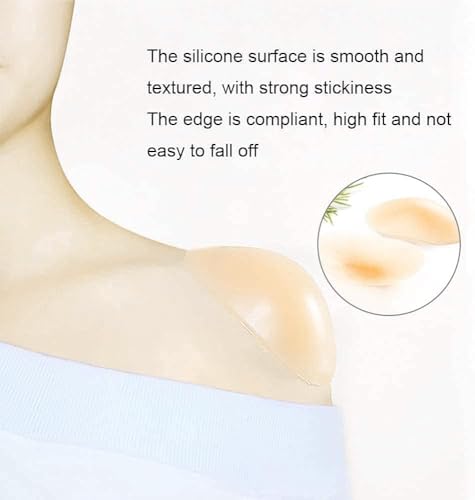 Image of Silicone Shoulder Pads for Womens Clothing, Anti-Slip Push-Up Pads Invisible Breathable Shoulder Enhancer, 1 Pair Skin Colour
