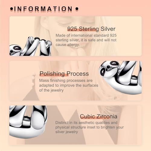 Image of Sloth Charms 925 Sterling Silver for Bracelets and Necklaces Pendant Dangle Beads Mother's Day Birthday Christmas Jewelry Gift for Women