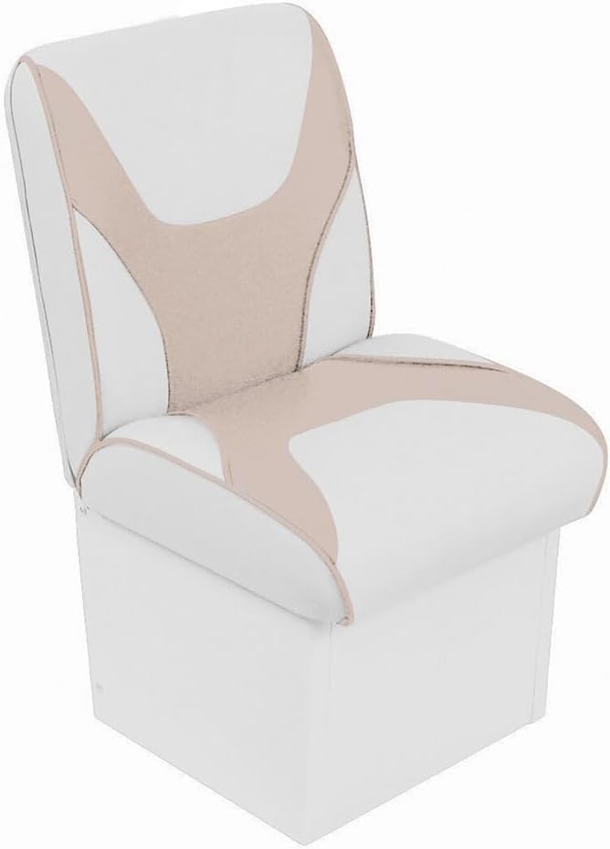 Overton’s Deluxe Jump Boat Seat – High-Impact Plastic Frame, UV-Protected Marine Vinyl, Storage Under Seat, with 8" Base
