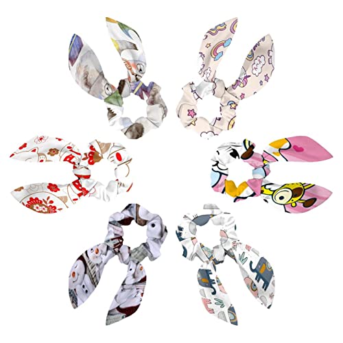 Chouchous nœud papillon élastiques doux anti-casse motif licorne pour cheveux sans nœuds
