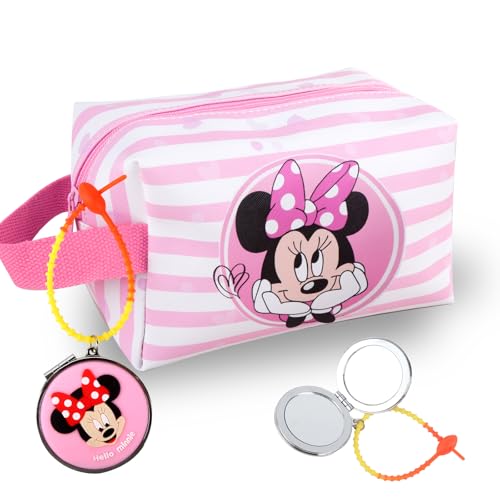 Saco de maquilhagem cosméticos, grande capacidade resistente à água, saco de lavagem de viagem, presente para coisas de menina, bolsa de cosméticos portátil, artigos de higiene para mulheres, ROSA