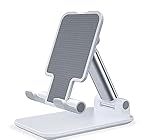 Foldable Mobile Phone Holder Stand Retractable Adjustable Phone Holder Cradle for iPhone 13 12 11 Pro Max X iPad and All Smartphones Adjustable Metal Desk Desktop Tablet Universal Cell Phone Holder