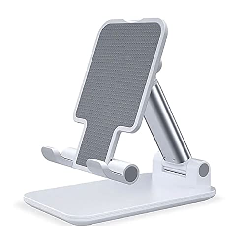 Foldable Mobile Phone Holder Stand Retractable Adjustable Phone Holder Cradle for iPhone 13 12 11 Pro Max X iPad and All Smartphones Adjustable Metal Desk Desktop Tablet Universal Cell Phone Holder