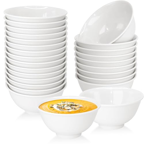 TESIN 36 Stück Weiße Melamin Schüsseln, kleine Kunststoff Müslischüsseln, Wiederverwendbare Suppenschüsseln für Salat, Pasta, Reis, Obst und Desserts, Φ11cm