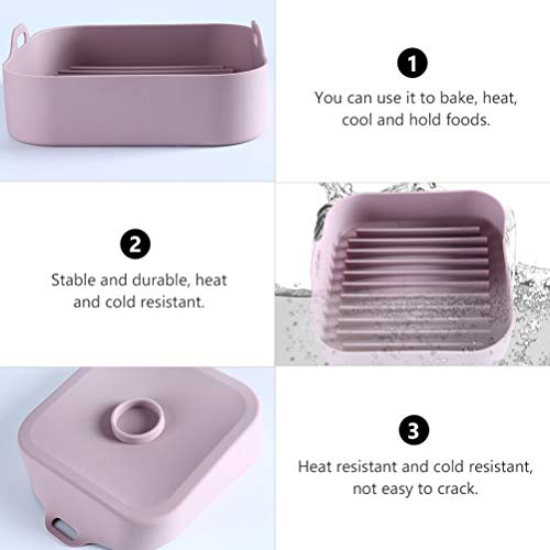 HEMOTON Panela de silicone antiaderente para fritadeira de ar, formas de pão e panelas, prato de res