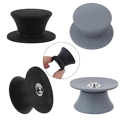 Pomello ergonomico: questo pomello rotondo con vite ha una forma ergonomica e ha bordi lisci e spessi su cui non si può tagliare ed è comodo da tenere in mano. I colori nero e grigio si abbinano a diversi stili di pentole e cucina.