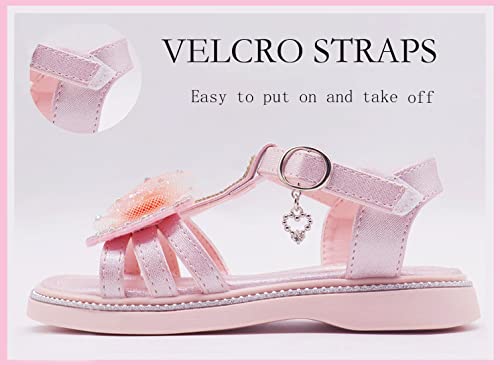 Tounsol Sandals For Little Girls Comfort Sandals Kids Shoes Sandals Shiny Pink Size 13 #TOP3