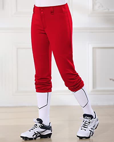 Stelle Calças de softbol para meninas jovens e crianças calças de beisebol Fastpitch com bolsos meni