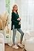 Smallshow Women's Long Sleeve Maternity Shirts Loose Tunic Pregnancy Tops Deep Green Medium