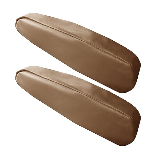 Image of FH Group Premium Faux Leather Armrest Cover Semi-Universal Fit, One Pair, Set of 2 Tan