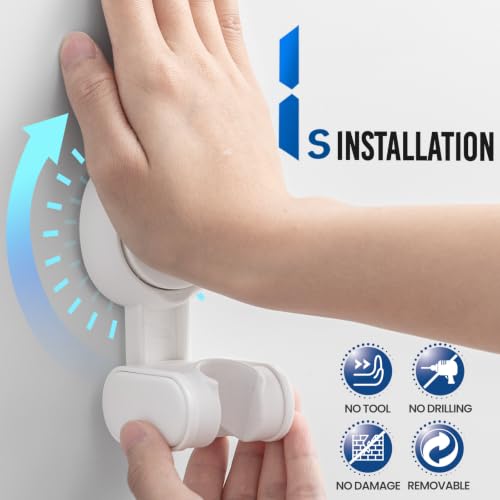 Image of TAILI Suction Shower Head Holder,Height Angle Adjustable,Universal,White