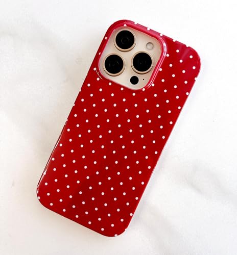 Qokey for iPhone 16 Pro Case Polka Dots - Glossy Wine Red, 6.3 Inch | White Dot Case, TPU Glossy, Cute Simple Aesthetics, Design for Girls Women, Lightweight Soft, Protective Fashionable Cover - image 7