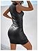 Milumia Women's Leather Mock Neck Sleeveless Ruched Dresses Bodycon Mini Dress Night Out Black X-Small