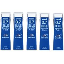 Uni NanoDia Color Mechanical Pencil Leads 0.7mm Blue, 5 Pack/total 100 Leads Value Set