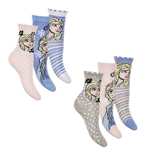 6 Paar Die Eiskönigin Frozen Mädchen Socken Kinder Strümpfe 31-34 / mehrfar