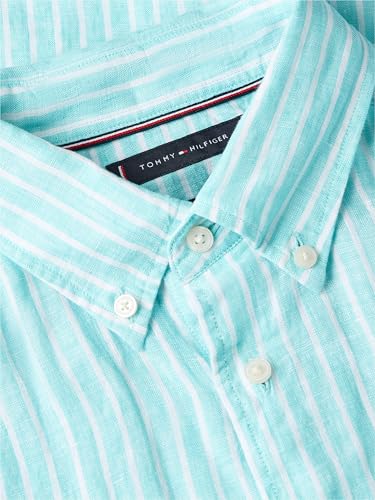 Image of Tommy Hilfiger Men's Long Sleeve Casual Linen Button Down Shirts in Regular Fit