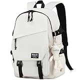 Caoroky knight College School Bag for Men Women Laptop Backpack 15.6 Inch Anti Theft Travel Daypack Large Elementary Middle High Bookbags for Teens Girls Boys Students-Medium,off-white