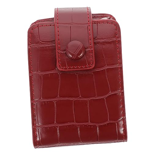 FOMIYES Mini Bolso para Lápiz Labial Bolso De Viaje Color Burdeos Bolso De Cuero para Lápiz Labial Organizador De Maquillaje Mini Bolso De Maquillaje Bolso De Poliuretano para Lápiz