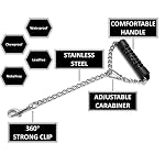 Stainless Steel Short Dog Leash for Training – MOZETO Adjustable 12-15in Chew Proof Heavy Duty Leash with Comfortable Hard Handle for Small Medium Large Dogs