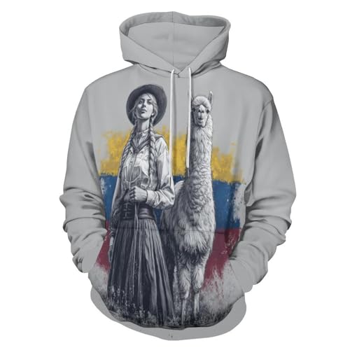 Sweat à capuche imprimé chameaux 3D pull manches longues gris anthracite