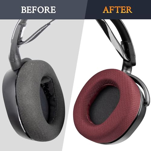 Image of SOULWIT Earpads Replacement for SteelSeries Arctis 1 /3 /5 /Arctis 7 /7+ /7P /7P+ /7X /7X+ /9 /9X /Pro /Prime(Do Not Fit Any Arctis Nova) Headset, Ear Pads Cushions with High-Density Foam (Arctis MF Burgundy) | Also for Arctis 7 /7+ /7P /7X, Arctis Pro, Arctis 9 /9X, Arctis 5 /3 /1, Arctis Prime - Ear Pads Cushions Replacement