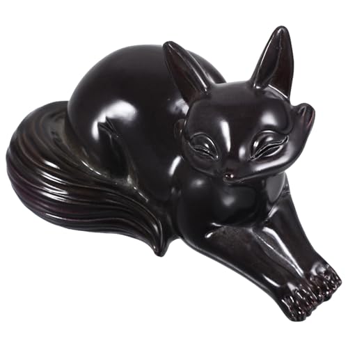 Alipis Figurine de Renard Ornement Adorable et Fonctionnel Changeant de Couleur en Résine pour Décoration de Bureau et Collection de Thé pour Maison