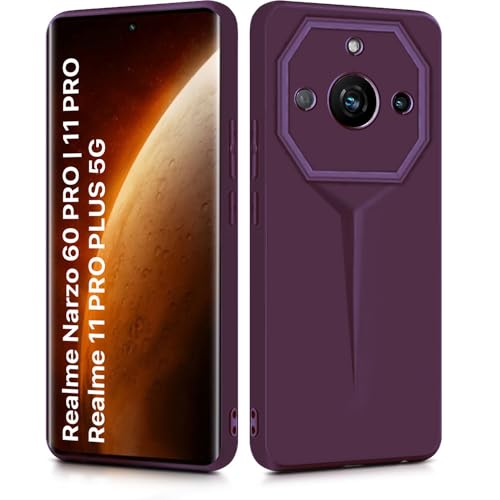 Image of WOW IMAGINE Slim Back Cover for Realme Narzo 60 PRO | 11 PRO | 11 PRO Plus 5G | Blade Series Ultra Thin Case | Camera Protection | Soft Matte Silicone Flexible Mobile Case - Purple