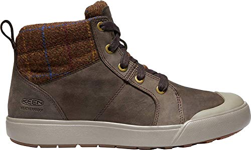 KEEN - Women's Elena Mid Waterproof Insulated Sneaker Boot, Mulch/Plaid, 9 US