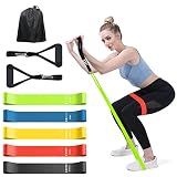 XonyiCos Exercise Resistance Bands Set for 5 Natural Latex Workout Bands with Handles for Working Ou