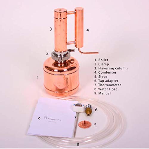 Copper Still Alcohol Distiller 0,6 G Alembic 2.4 liters
