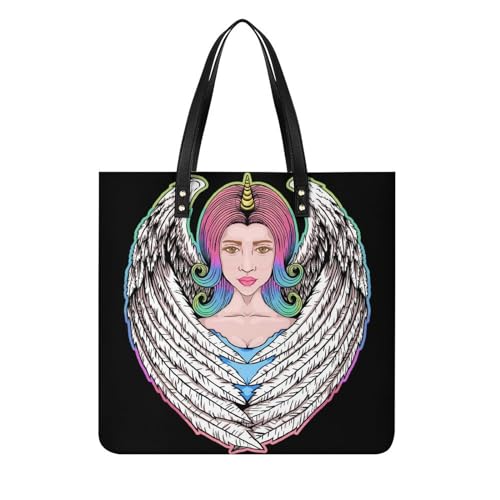 Femme avec cornes sac à main shopper en toile grand sac de voyage