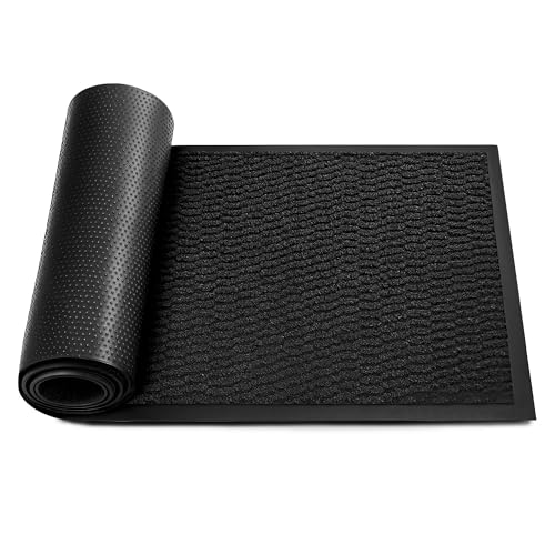 KEPLIN Dirt Catching & Water Absorbent Doormat - Non-Slip Backing, Easy Clean, Durable & Washable - PVC Bottom & Polypropylene Fiber - Indoor & Outdoor Use - All Year Round (50x80cm)