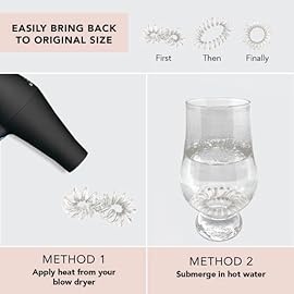 Kitsch Spiral Hair Ties for Women - Creaseless and Dent-free Coil Hair Ties | No Damage, Phone Cord Coils | Made of Flexible and Durable Plastic | Ideal Gifts for Women - 4pcs (Clear/Transparent)