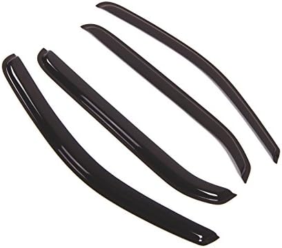 TuningPros Outside Mount Window Vent Visors Rain Guards Compatible with Nissan Xterra 2005-2016 | Side Window Wind Deflectors Rain Shields | Black Tinted, 4 Pcs Set, BGWV-362