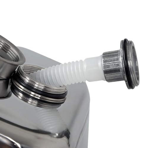 Tanica per gas in acciaio inox con beccuccio per carburante, contenitore a prova di perdite per benzina, diesel, olio commestibile, design resistente alla ruggine