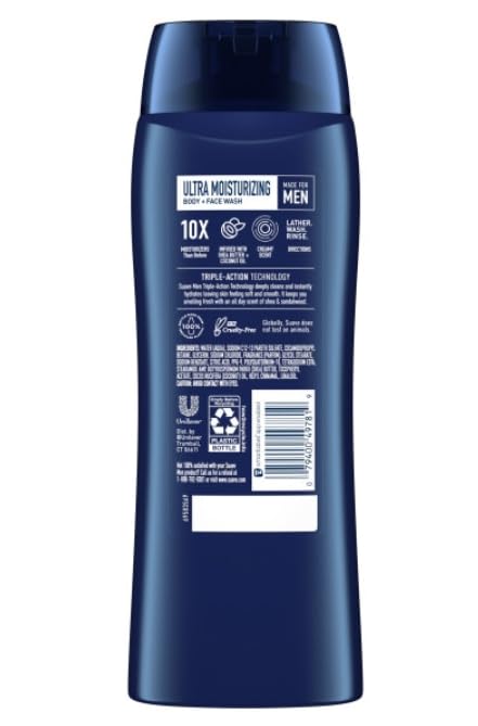 Suave Men Ultra Moisturizing Body & Face Wash, Shea & Sandlwood Scent, No Parabens, No Phtahaltes, 18 Oz Pack of 6 - Image 4
