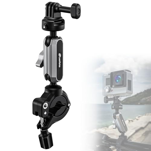 Action Camera Motorcycle Bike Handlebar Mount Clamp, Compatible for DJI OSMO Action 5 Pro/4/3/Pocket 3, for Gopro Hero 13/12/11/10, for Insta360 X4/X3/Ace Pro/Go 3S, Sport Camera Car Mount (LAC-02)