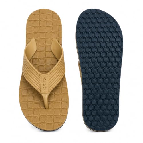 Image of Men's Hawai Flip Flops with Textured Footbed and Dark Outsole