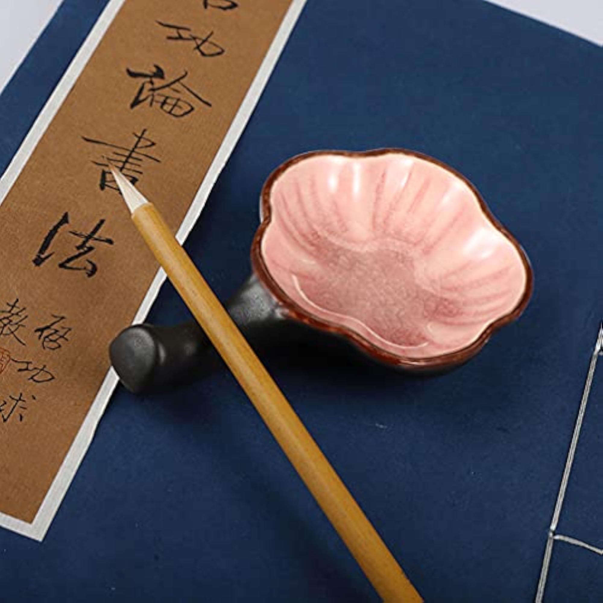 2pcs Ceramic Ink Dish Calligraphy Inkwell Dish Set