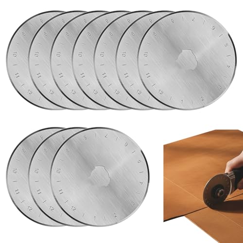 Rotary Cutter Blades 10 Pcs Rotary Cutter for Fabric Rotary Cutter Blades 45mm Fabric Cutter Blade Fits Olfa Fiskars Rotary Cutter for Quilting Sewing & Crafts