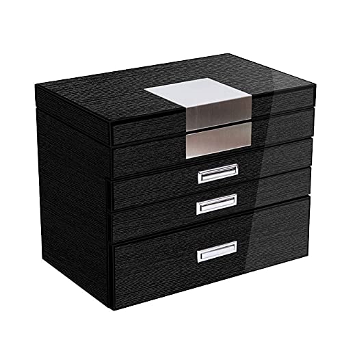 Organisateur de bijoux à peinture piano grand format avec tiroirs