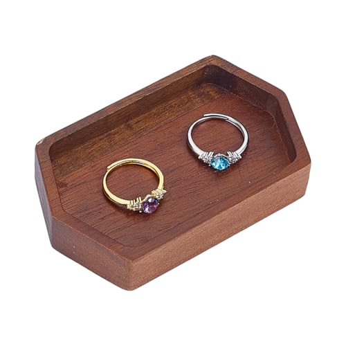 HOBBIESAY 1Pc Wood Rings Display Tray 3.66x2.17x0.73 Inch Wooden Jewelry