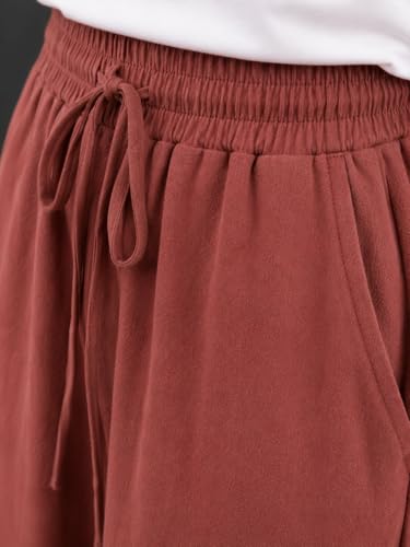 Image of LIRIT Womens Solid Color Wide Leg Trouser Pant with Drawstring Elastic Waist, Relaxed Fit, Full Length, Casual Lounge Palazzo Bottom