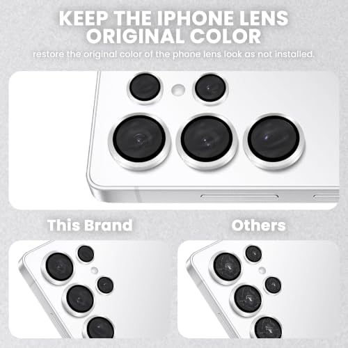 Image of ArmourPro Camera Lens Protector for Samsung Galaxy S25 Ultra with Auto Alignment Installation Frame, AR+AF Coated Tempered Glass Camera Rings, Anti-Scratch, Case Friendly | Silver