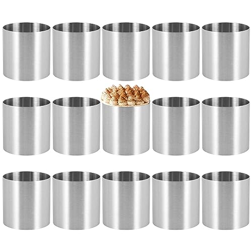 NIZEAMI 15 StüCk Rostfreier Stahl Mousse Ringe Runde Ausstecher Kuchen Form KüChe Backen GebäCk Werkzeug für Torte, Fondant, Usw.