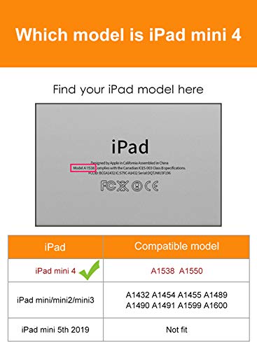 Dtto Ipad Mini 4 Case, Premium Leather Folio Stand Cover Case With Multi-Angle Viewing And Auto Wake-Sleep Function, Front Pocket For Apple Ipad Mini 4 - Black #TOP1