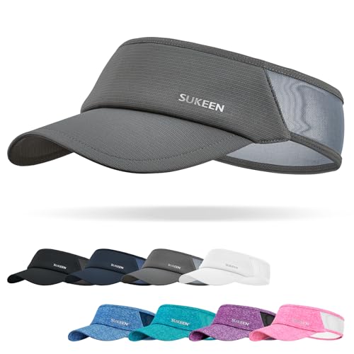 Image of Sukeen Sports Sun Visor Men Women Lightweight Portable Cooling Stretchy Visor Hat for Running, Golf, Daily Wear
