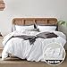 ATsense Duvet Cover Queen Size, 100% Washed Cotton Linen Feel Super Soft Comfortable, 3-Piece White Duvet Cover Bedding Set, Long-Lasting and Easy Care, Simple Style Farmhouse Comforter Cover